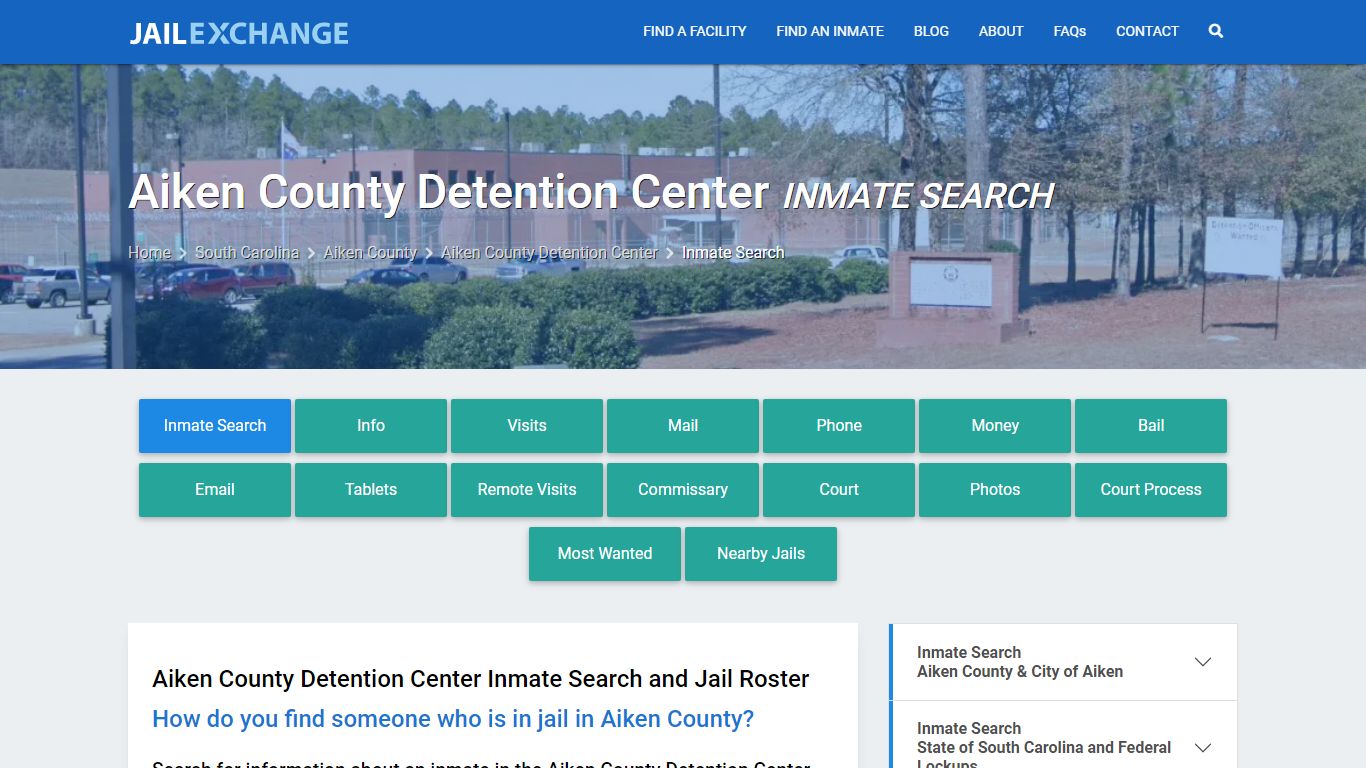 Aiken County Detention Center Inmate Search - Jail Exchange